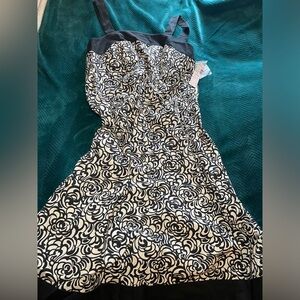 Dress Barn - white and black floral dress